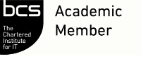 A white background with the words BCS the chartered institute for IT Academic Member written on top.