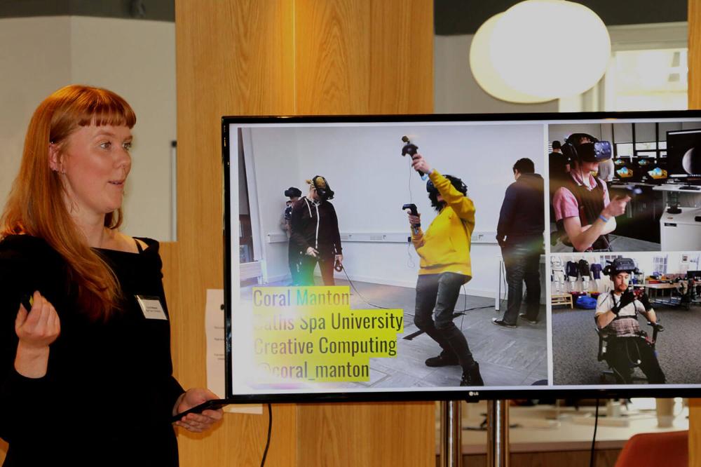 Student giving a presentation