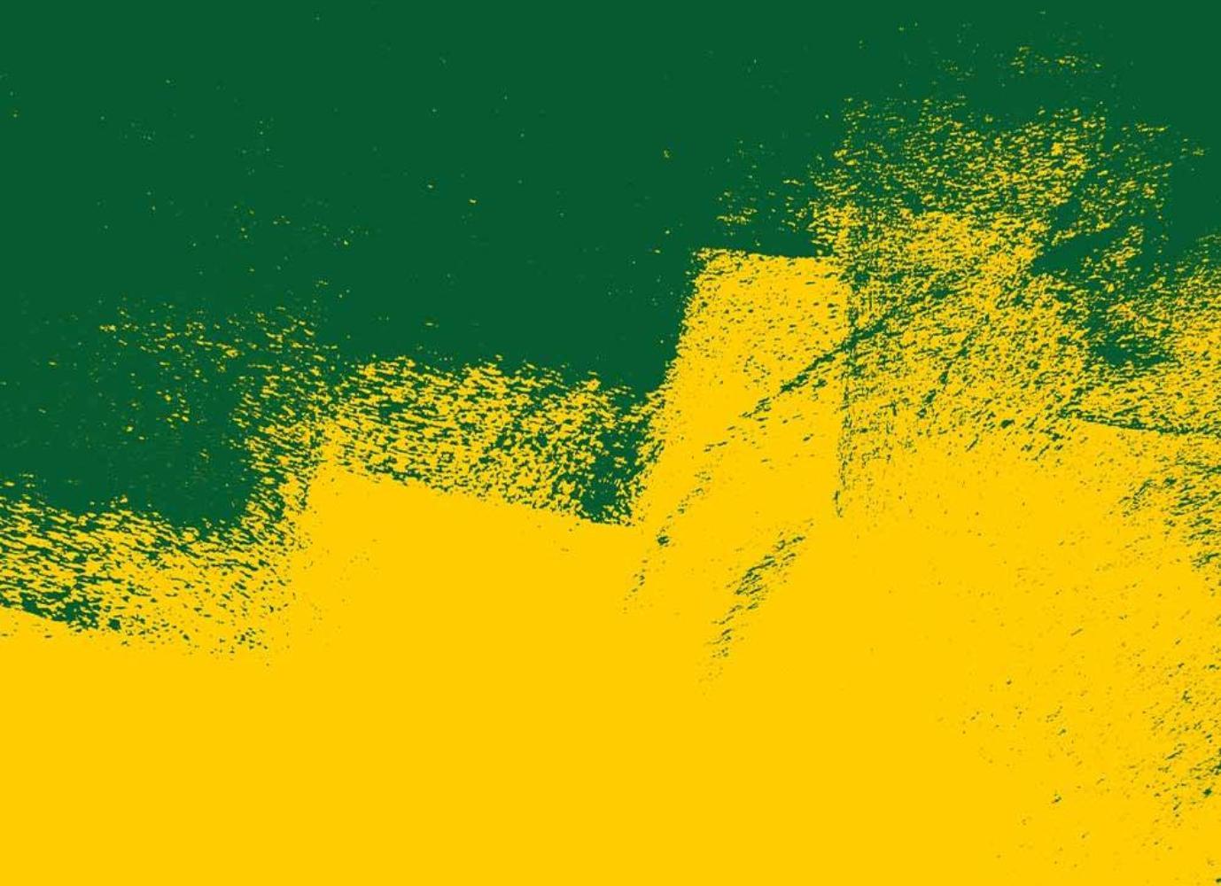 Abstract picture of splashes of yellow on blue with sploshes of green