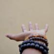 Hand with palm raised upwards