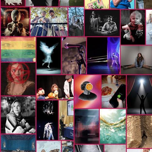 A collage of photos from performances happening in SparkFest 2025