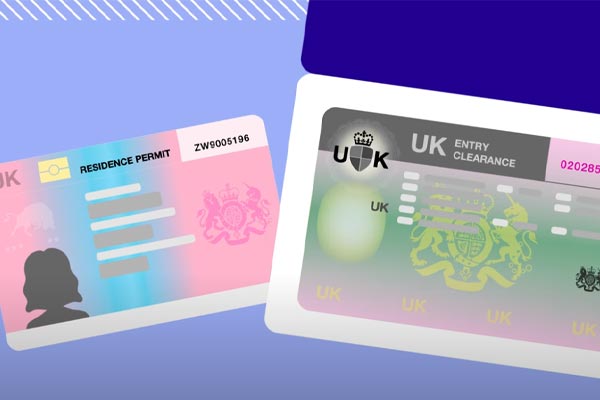 Screenshot of video showing uk immigration documents